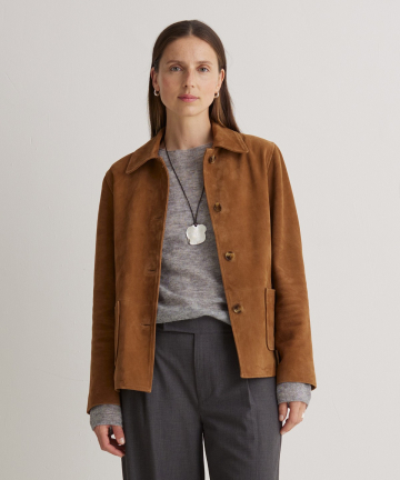 Yerse chaqueta piel ante cognac