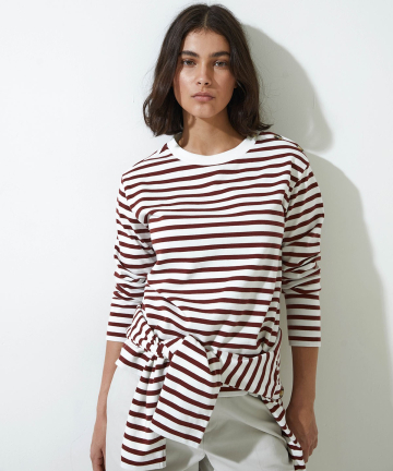 Yerse sudadera rayas terracota botones