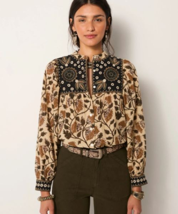 Maison Hotel blusa amelia khaki forest
