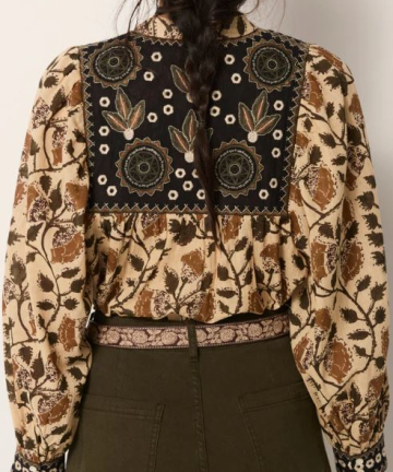 Alternative view of Maison Hotel blusa amelia khaki forest