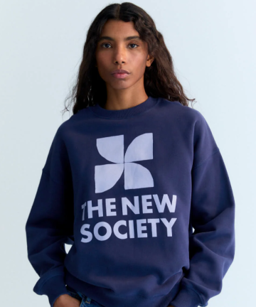 The new society sudadera logo infinite navy