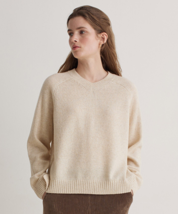 Alternative view of Yerse jersey cuello pico crudo
