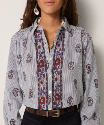 Alternative view of Maison Hotel blusa sophie striped meadow