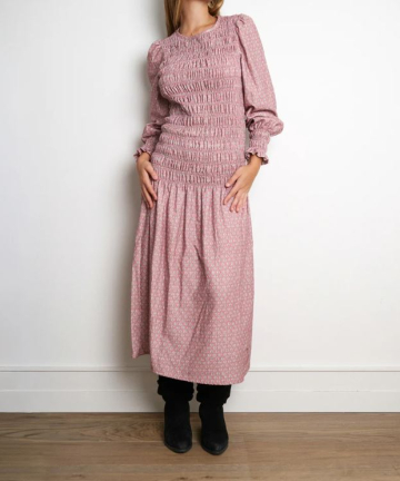 Alternative view of Magnolya vestido valentina pink retro motifs