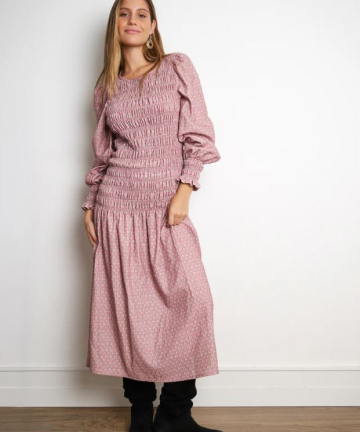 Magnolya vestido valentina pink retro motifs