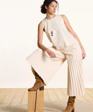 La Fee pantalón plisado ecru