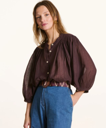Alternative view of La Fee camisa douwina voile chocolate
