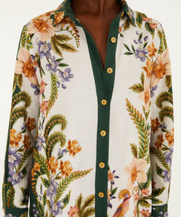 Alternative view of FARM RIO camisa crudo nature collared