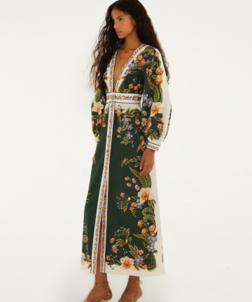 Alternative view of FARM RIO maxi vestido green nature