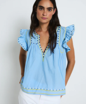 Sophie+Lucie blusa aura embroidery azul