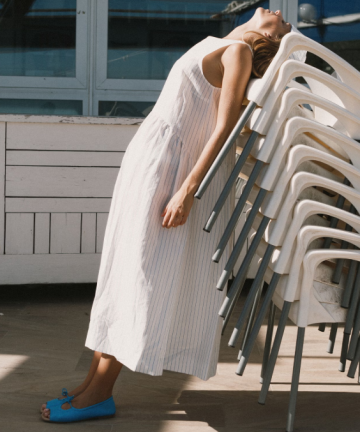 Alternative view of TBS vestido rayas azules abertura espalda