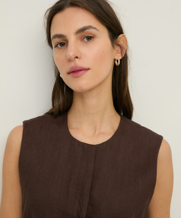 Alternative view of Yerse chaleco lino chocolate