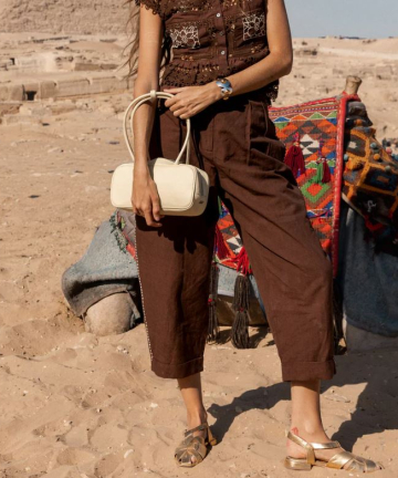 Alternative view of Shopie+Lucie pantalón mar lino chocolate