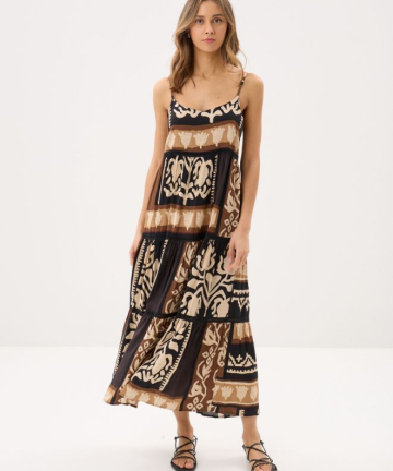 La Feé vestido largo basilia estampado