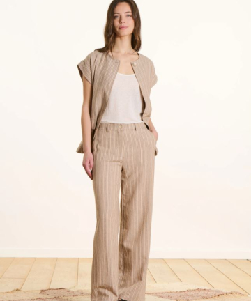 Alternative view of La Feé pantalón blandin rayas tostado