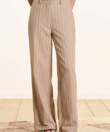 La Feé pantalón blandin rayas tostado