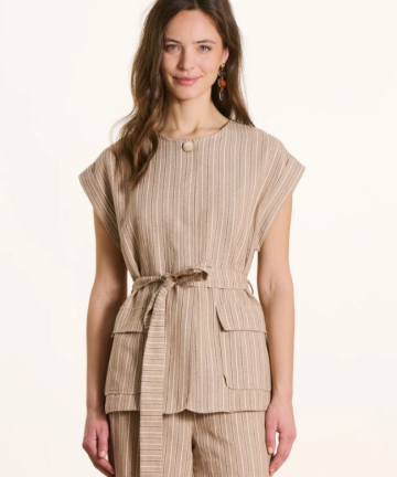 La Feé chaleco finland rayas tostado