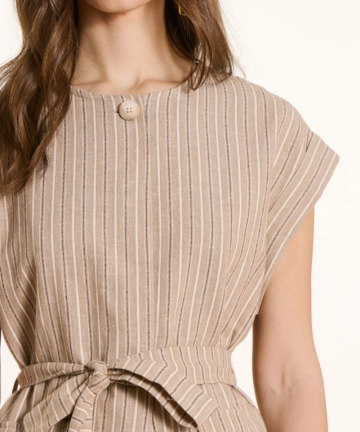 Alternative view of La Feé chaleco finland rayas tostado