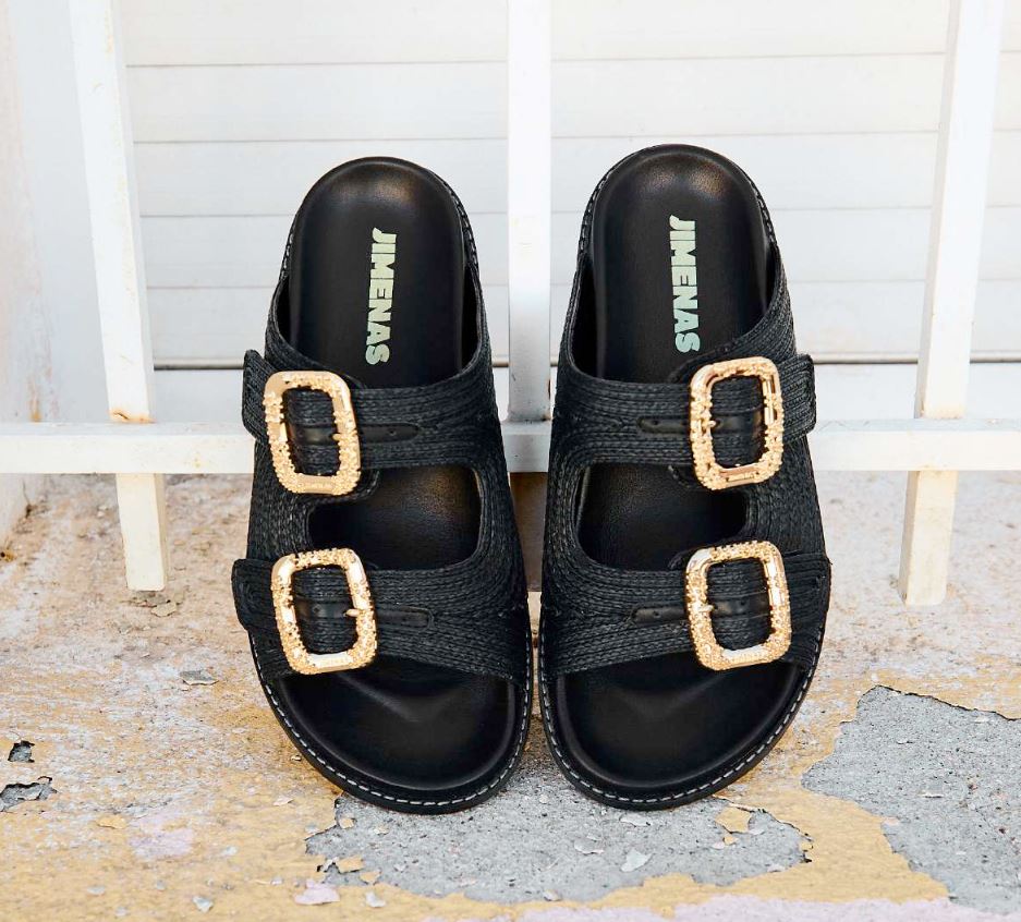 JIMENAS sandalia carlota rafia negro LIMITED EDITION