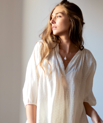 Minina Loves blusa natural dobby