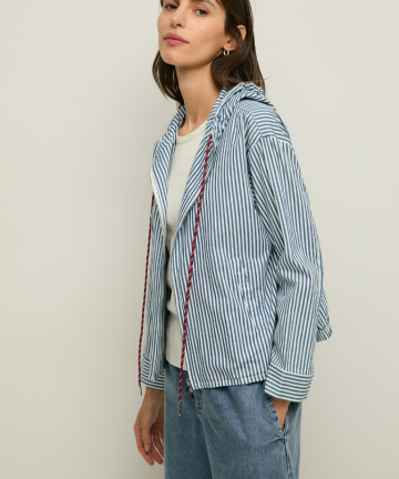 Alternative view of YERSE chaqueta capucha rayas azul