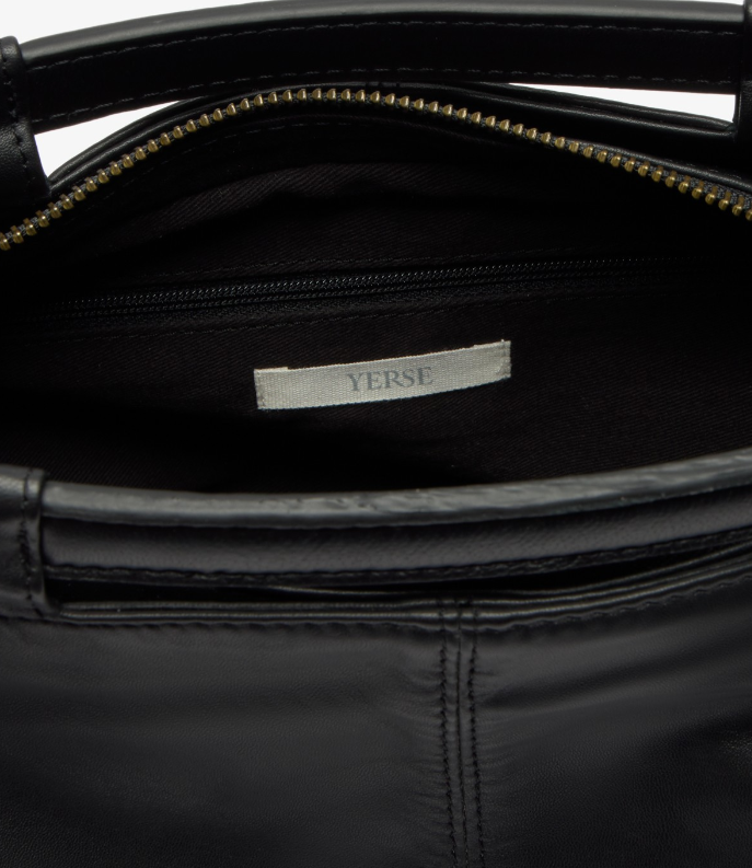 Yerse bolso piel fruncido negro - Imagen 3