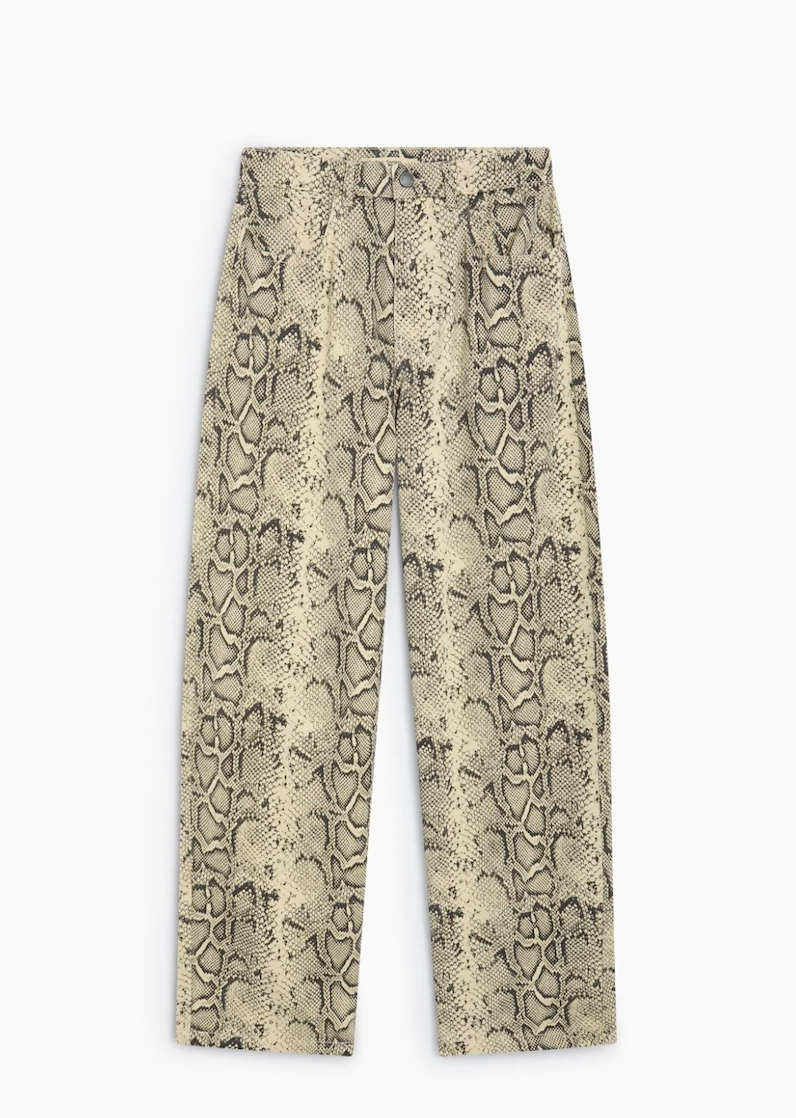 TNS pantalón barril mujer TNS denim estampado serpiente - Imagen 2