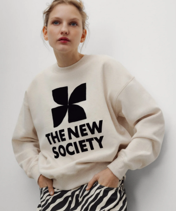 TNS sudadera mujer TNS logo whisper white melange