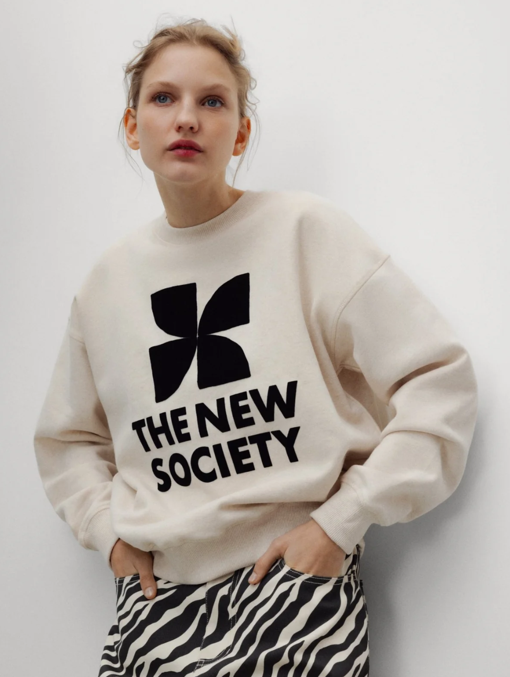 TNS sudadera mujer TNS logo whisper white melange