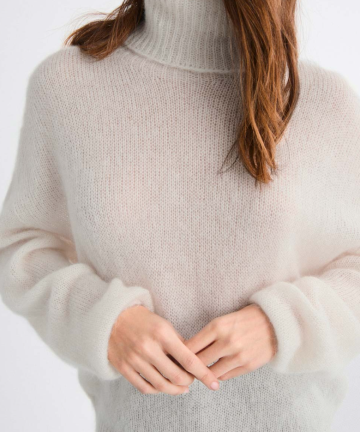 Alternative view of MUS&BOMBON jersey lumen gris oversize cuello alto
