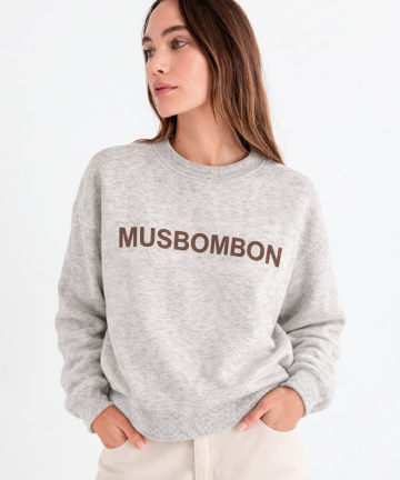 MUS&BOMBON sudadera caeli gris cuello caja