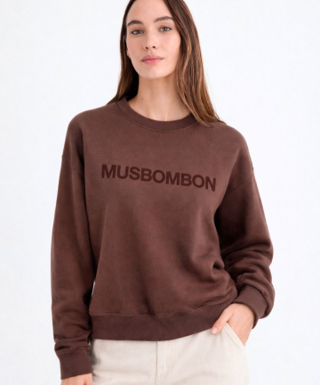 MUS&BOMBON sudadera caeli marrón cuello caja
