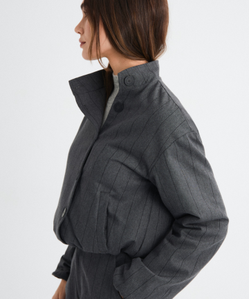 Alternative view of MUS&BOMBON chaqueta uriel raya diplomática cuello alto antracita