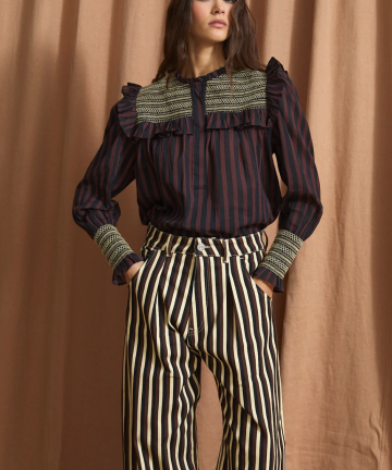 Alternative view of Sophie+Lucie blusa conchita lineas chocolate