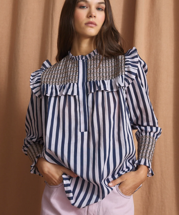 Alternative view of Sophie+Lucie blusa conchita lineas malva