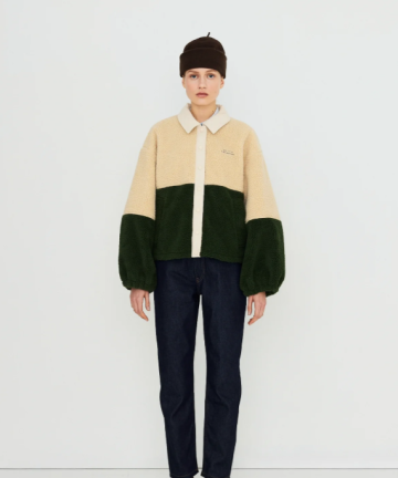 TBS chaqueta sherpa color block