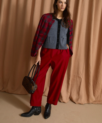 Sophie+Lucie pantalón mar tricotina rojo