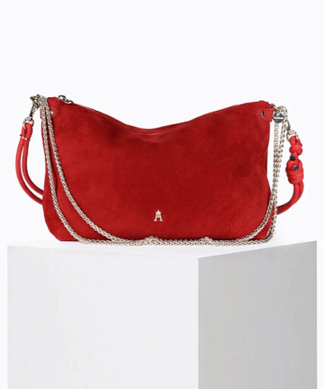 Craie studio bolso mallow suede rouge