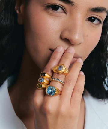Alternative view of Alhaja anillo positano aqua oro
