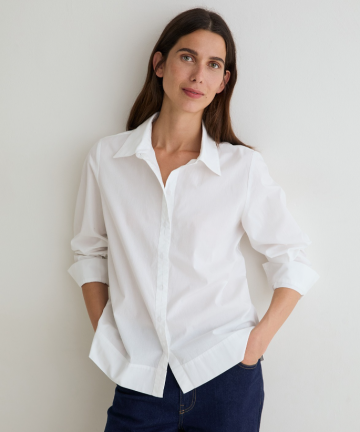 Yerse camisa popelín blanco algodón orgánico