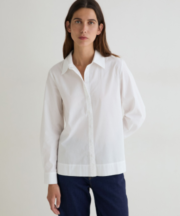 Alternative view of Yerse camisa popelín blanco algodón orgánico