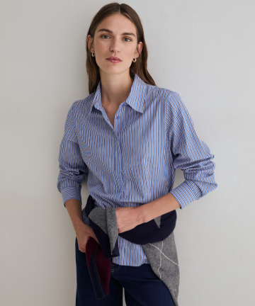 Yerse camisa popelín rayas azul algodón orgánico
