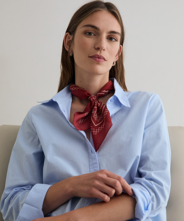 Yerse camisa popelín azul algodón orgánico