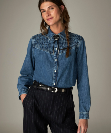 Maison Hotel camisa kumud denim azul