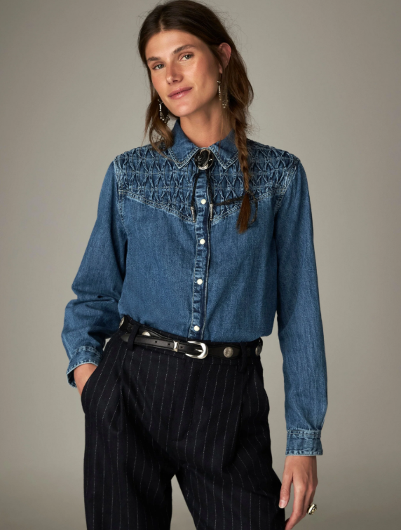 Maison Hotel camisa kumud denim azul