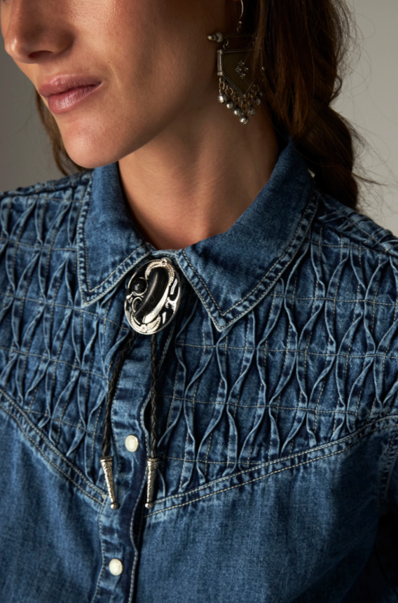 Maison Hotel camisa kumud denim azul - Imagen 2