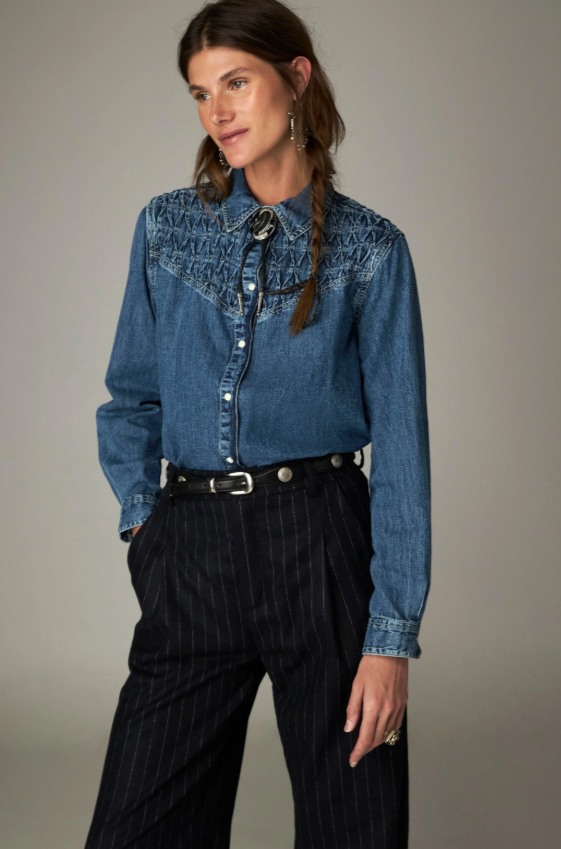 Maison Hotel camisa kumud denim azul - Imagen 3
