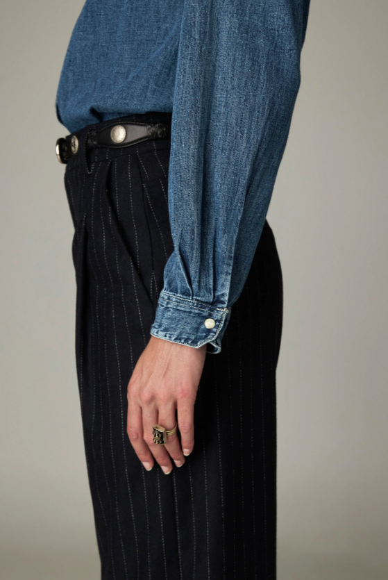 Maison Hotel camisa kumud denim azul - Imagen 4