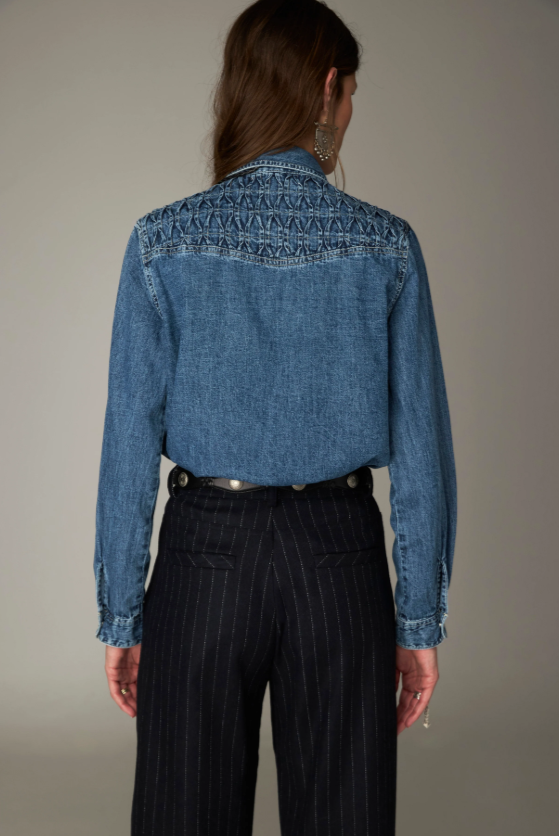 Maison Hotel camisa kumud denim azul - Imagen 5