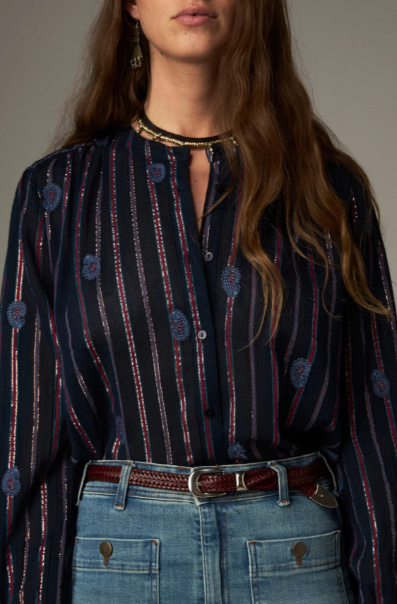 Maison Hotel blusa mina stripe berry - Imagen 3